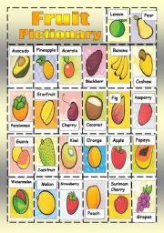 English Worksheet: FRUIT PICTIONARY