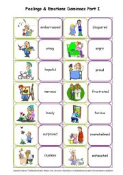 English Worksheet: Feelings & Emotions Domino Part I (by blunderbuster)