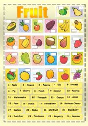 English Worksheet: FRUIT PRACTICE