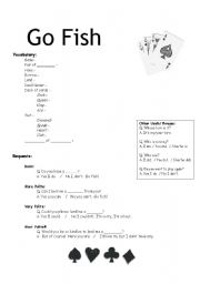 English worksheet: Do you have a ...? - using card game Go Fish