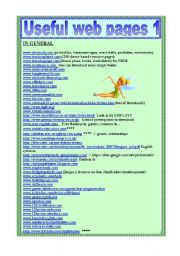 English Worksheet: Useful web pages 1. (2ws)