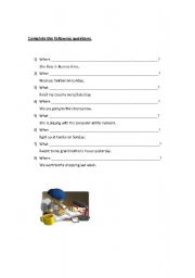 English Worksheet: making questions