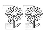 English Worksheet: COLOUR THE FLOWER READ THE NUMBER AND COLOUR