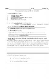 English worksheet: exam