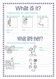 English Worksheet: It and they, verb to be