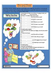 English Worksheet: Making Questions with Do and Does