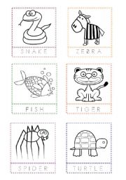 Animal Flashcards for painting and writing the letters (4)