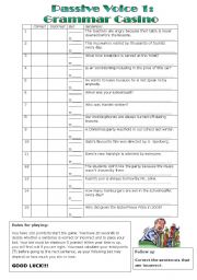 English Worksheet: Grammar Games: The Passive Voice 