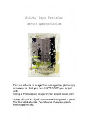 English Worksheet: sticky tape transfer
