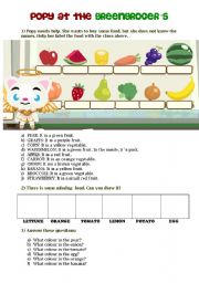 English Worksheet: POPY: Teaching vocabulary of fruit and vegetables
