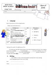 English Worksheet: full term test N2 9th form 