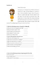 English Worksheet: A day