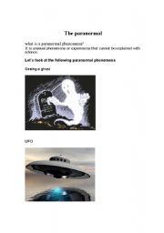 English Worksheet: The paranormal 