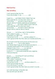 English Worksheet: song - Black Eyed Peas 