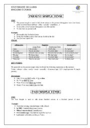 English worksheet: simple present simple past present perfect