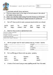 English worksheet: Grammar & Punctuation worksheet