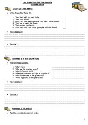 English Worksheet: The adventures of Tom Sawyer