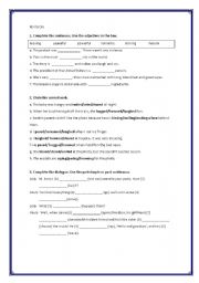 English worksheet: Vocabulary revision 3rd CSE (16 years old)