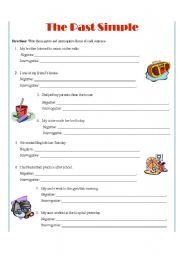 English Worksheet: The Past Simple: Negative & Interrogative Forms