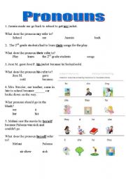 English Worksheet: Pronouns practice