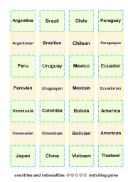 English Worksheet: 5 pages / speaking game on countries and nationalities, asking questions and giving short answers / b&w cards included - classroom fun activity
