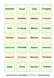 5 pages / speaking game on countries and nationalities, asking questions and giving short answers / b&w cards included - classroom fun activity