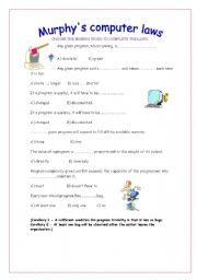 English Worksheet: Murphys computer laws 