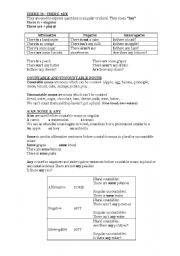 English Worksheet: There is, there are, some & any Explanation