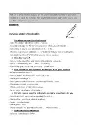 English Worksheet: How to write a letter of application