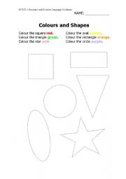 English worksheet: Colours and Shapes