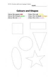 English Worksheet: Colours and Shapes