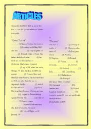 English Worksheet: DEFINITE AND INDEFINITE ARTICLE