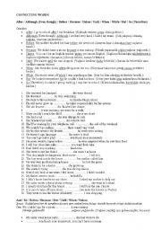 English Worksheet: connecting words