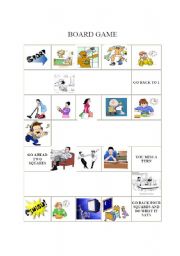 English Worksheet: board game through pictures