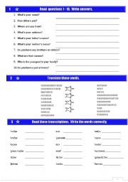 English worksheet: FAMILY WORKSHEET 1