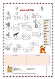 English Worksheet: wild animals