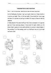 English Worksheet: Paddingtons Daily Routine