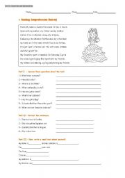 Reading comprehension activity (test)