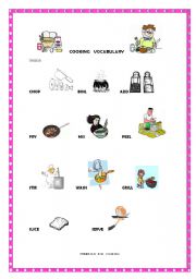 English Worksheet: COOKING VOCABULARY