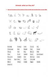 English Worksheet: pets, farm , wild animals: classify them