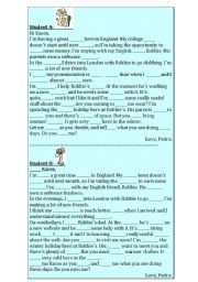 English Worksheet: Dictation in pairs, a letter