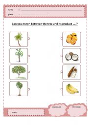 English worksheet: match product