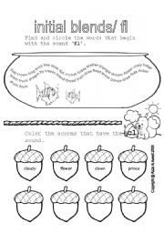 English Worksheet: fl blends / phonics practice