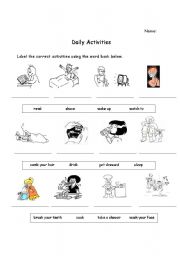 English worksheet: Daily Activities