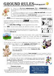 English Worksheet: Ground Rules - Sheet For Introduction