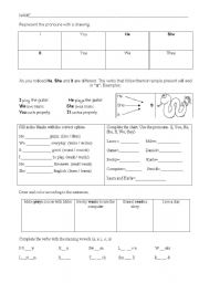 English Worksheet: Third person of singular (s)