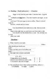 English worksheet: reading