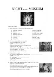 English Worksheet: Movie: Night At The Museum