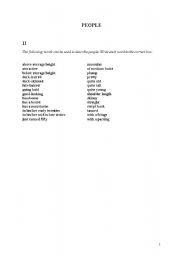 English worksheet: people vocab