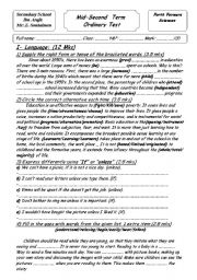 English Worksheet: Second term english test 